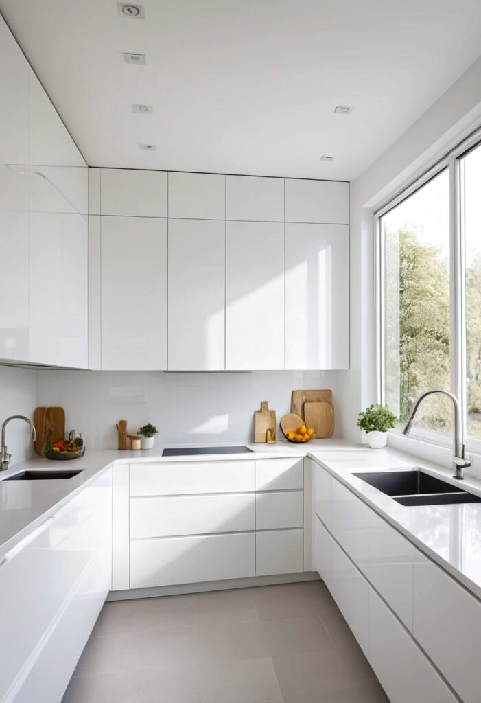 01. The White Handle Less Kitchen That Screams Clean 1