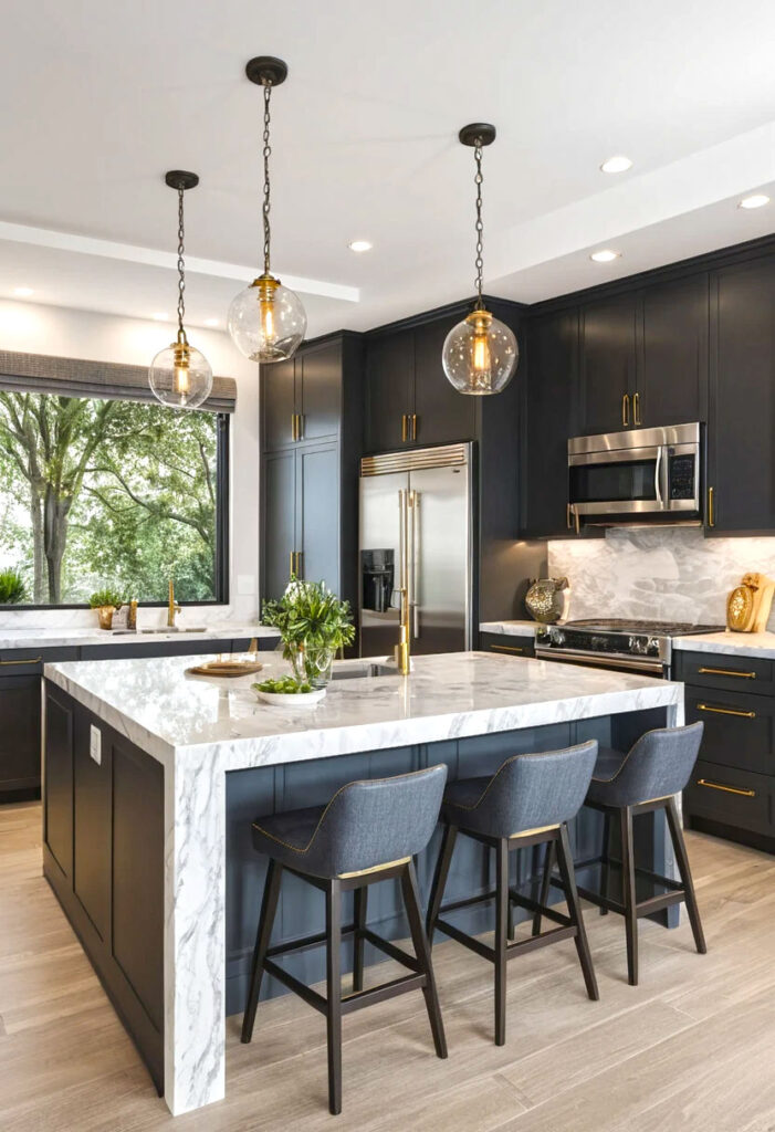 04. The Large Kitchen Island For Eat In Vibes 1