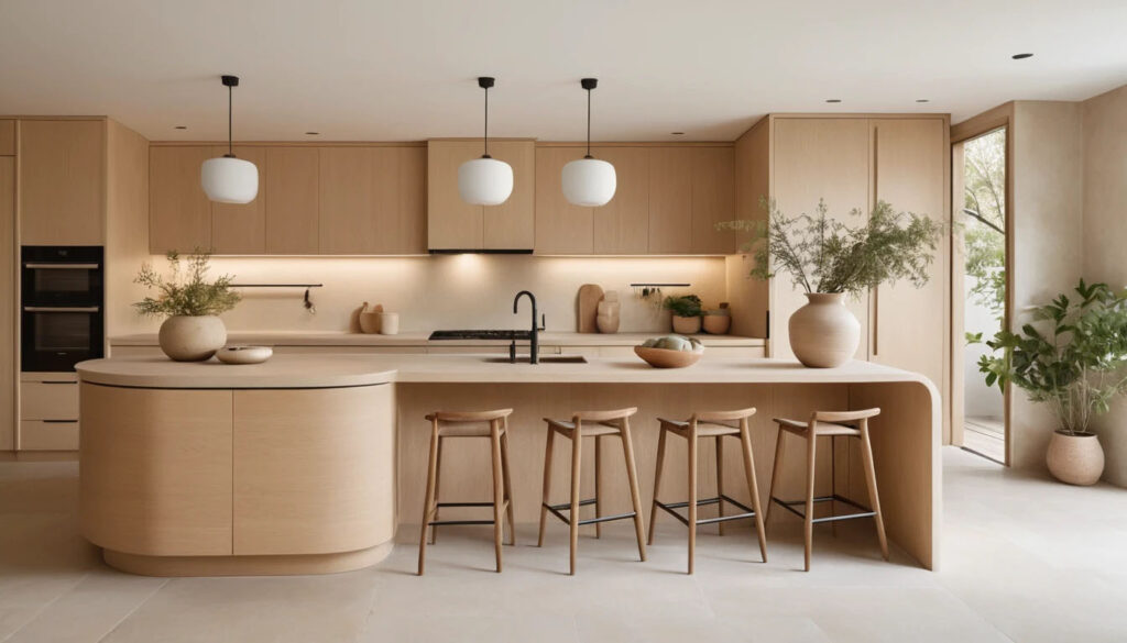 Curved cabinetry in kitchens for stylish spaces