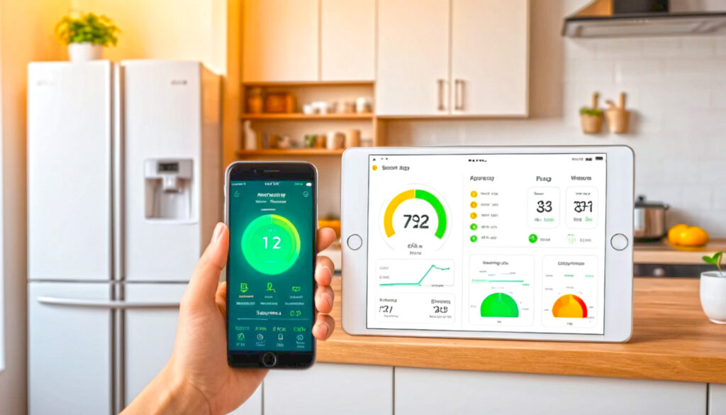 Home Interior With Affordable Plug In Energy Monitors Smartphone Showing Electricity Usage App 2