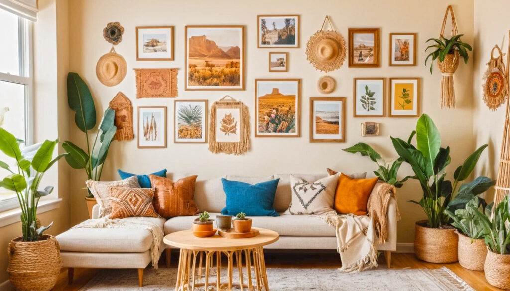 The Boho Collage Wall Give Your Walls A Free Spirited Makeover With A Boho Collage That Blends Art Prints Polaroids And Handmade Pieces In Layered Harmony 2