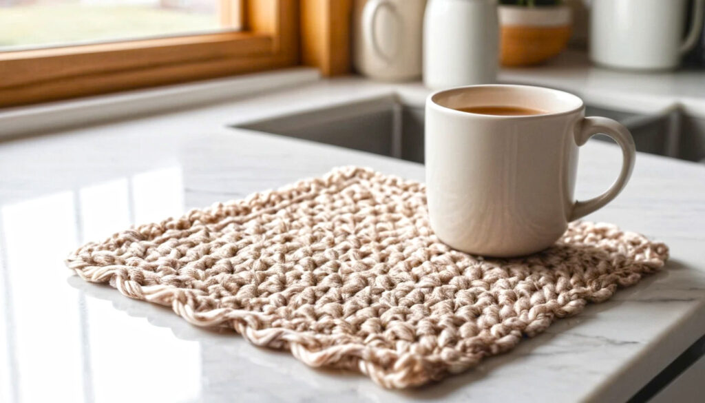 How To Make Crochet Mug Rug 1