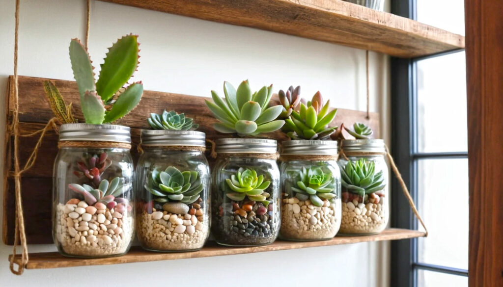 How To Make Mason Jar Succulent Planters 2