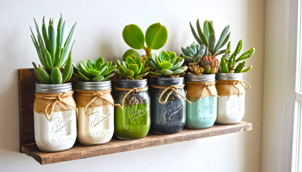 How To Make Mason Jar Succulent Planters 3