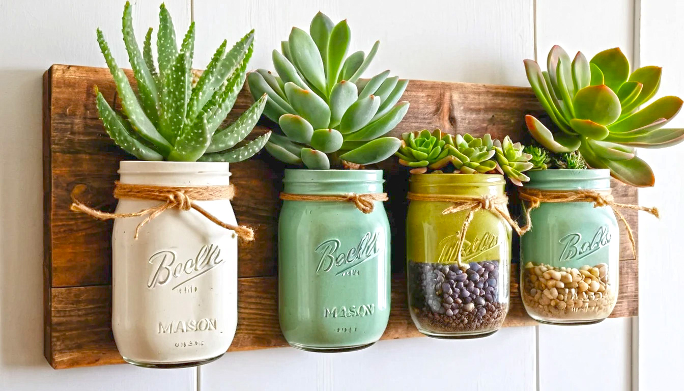 How To Make Mason Jar Succulent Planters