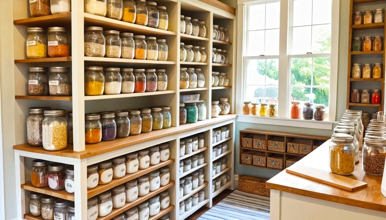 Neatly Organized Mason Jar Storage Transforms Craft Rooms And Pantries Into Colorful Clutter Free Havens