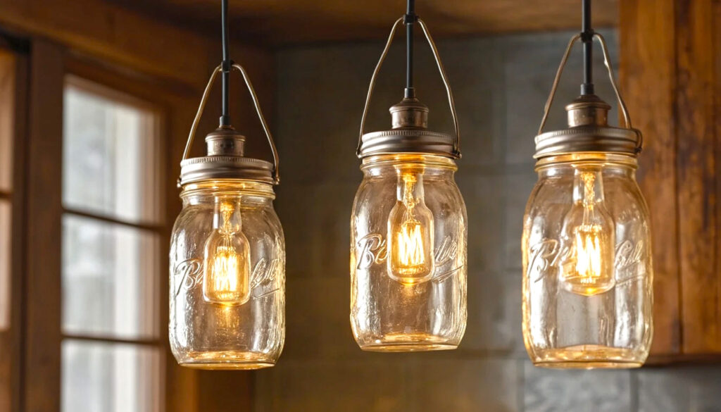 Warm Glowing Mason Jar Pendant Lights Add A Cozy Artistic Touch To Any Home Interior