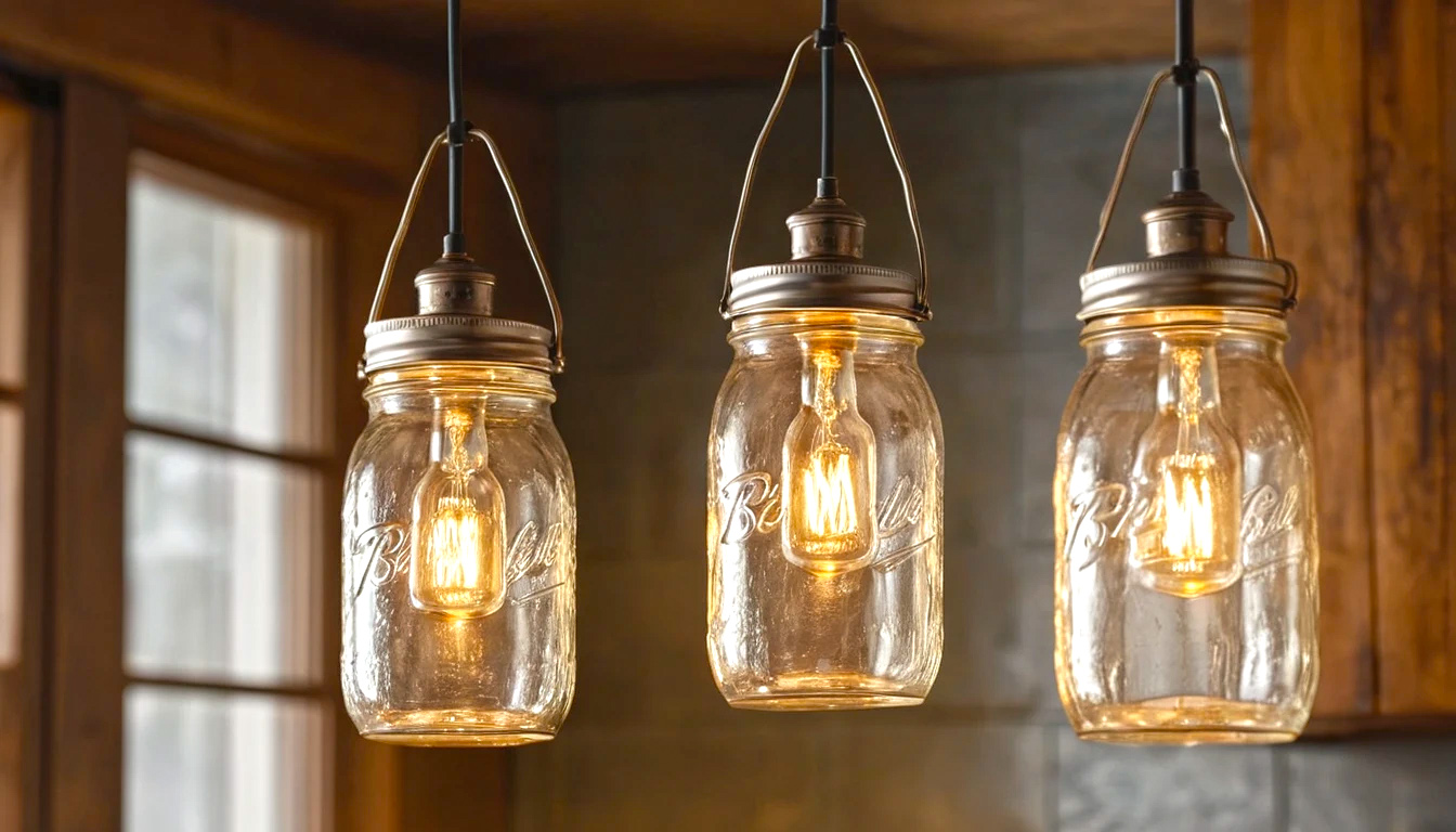 Warm Glowing Mason Jar Pendant Lights Add A Cozy Artistic Touch To Any Home Interior