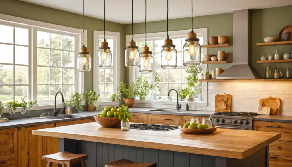 Warm Glowing Mason Jar Pendant Lights Add A Cozy Artistic Touch To Any Home Interior 2